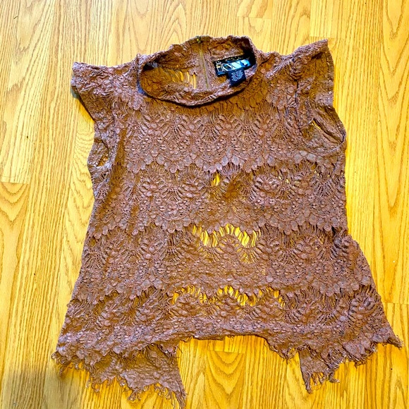 Inny lace dusty rose top sz L - Picture 2 of 4